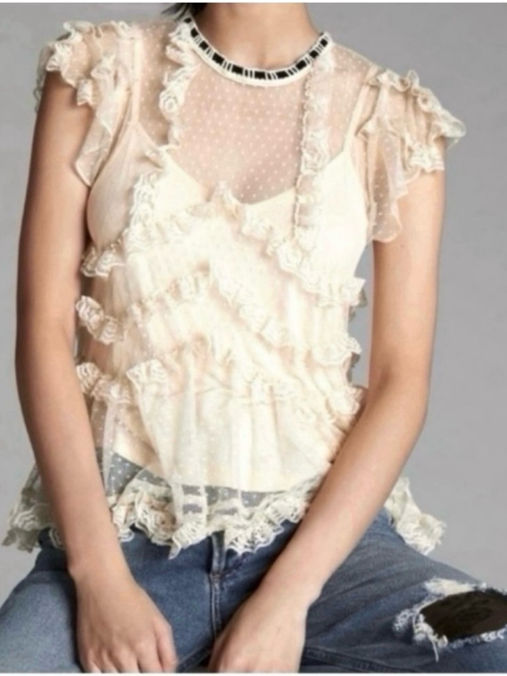 Anthropologie Forever That Girl lacy ruffled top
~ NWT
